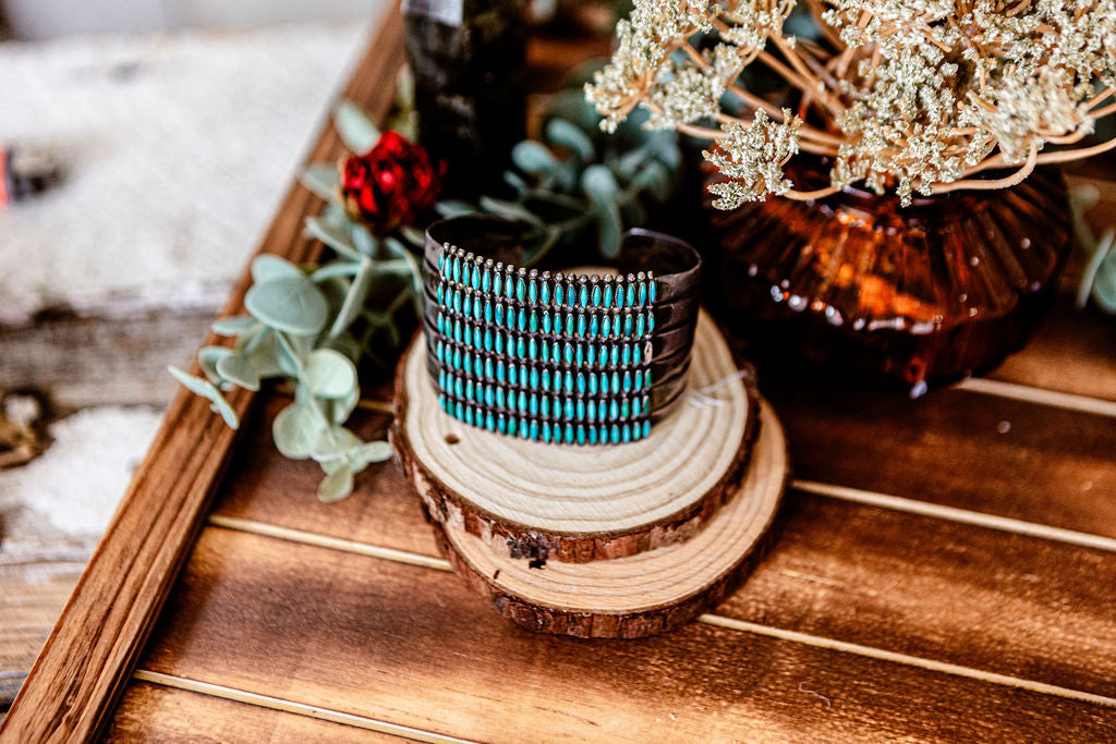Zuni Turquoise Row Cuff