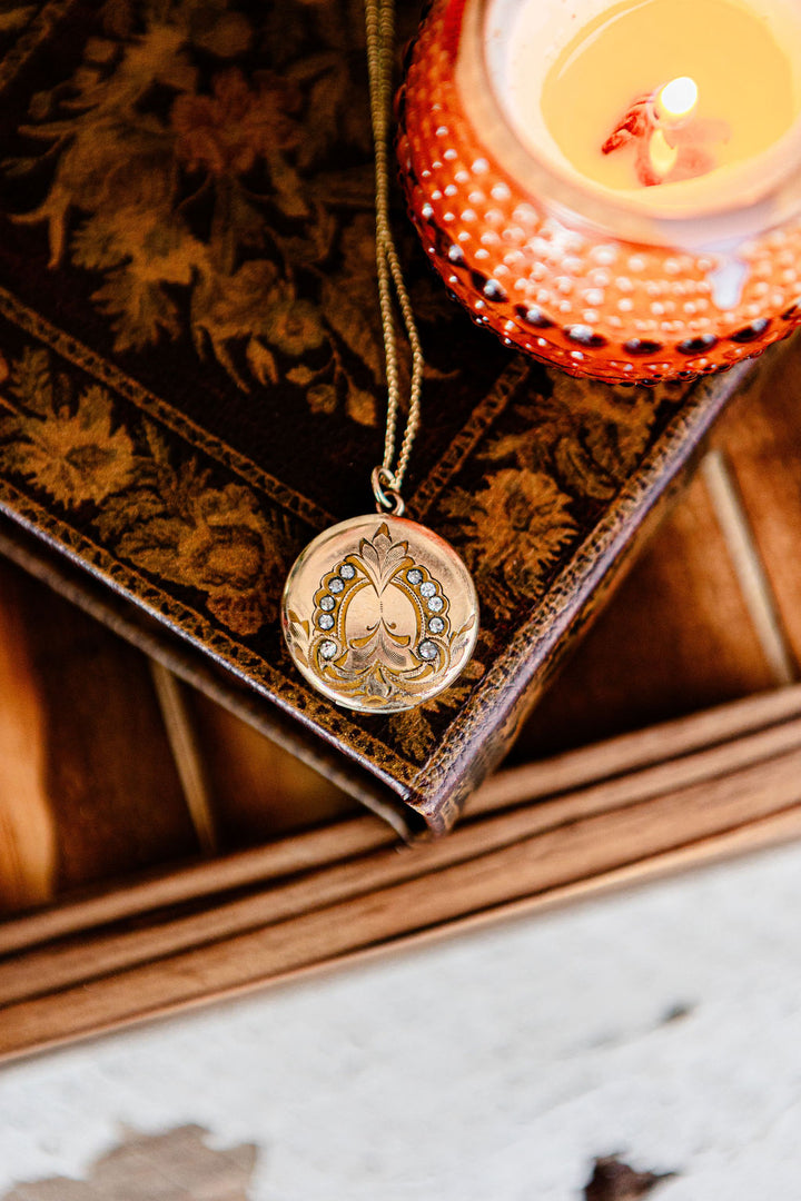 1874 Floral Locket Necklace
